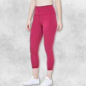 Lululemon High Rise Stretch Sweat Wicking Buttery Soft Capri Yoga Pants Pink W 8